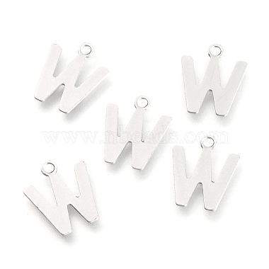 Stainless Steel Color Letter W 201 Stainless Steel Charms