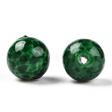 Green Round Lampwork Beads