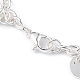 304 Stainless Steel Flat Round Charm Bracelets with Cable Chains for Women(BJEW-G669-25S)-5