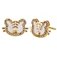 Tiger Chinese Zodiac Cubic Zirconia Stud Earrings(EJEW-SZ0001-75)-1