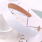 Wide Cloth Hair Bands, Solid Simple Hair Accessories for Women, White, 145x130x28mm(OHAR-PW0001-159A)