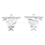 Non-Tarnish 201 Stainless Steel Pendants, Bat, Stainless Steel Color, 23x25x2.5mm, Hole: 2.5mm(STAS-N098-266P)