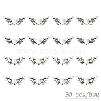 30Pcs Tibetan Style Alloy Angeltee Beads, Winged Heart, Lead Free & Cadmium Free, Antique Silver, 22x9x3mm, Hole: 1mm(TIBEB-YW0001-32AS)