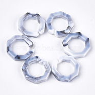 Acrylic Linking Rings, Quick Link Connectors, For Jewelry Chains Making, Imitation Gemstone Style, Octagon, WhiteSmoke, 25.5x25.5x5.5mm, Hole: 16x16mm, about: 241pcs/482g(OACR-S021-26F)