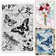 PVC Plastic Stamps, for DIY Scrapbooking, Photo Album Decorative, Cards Making, Stamp Sheets, Film Frame, Insect Pattern, 16x11x0.3cm(DIY-WH0167-57-0094)
