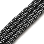 Non-Magnetic Synthetic Hematite Beads Strands, Disc, Black, 4x1.5~2.5mm, Hole: 1mm, about 185pcs/strand, 15.4 inch(X-G-D015-23)