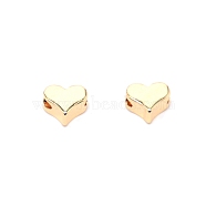 Brass Beads, Long-plating, Heart, Real 14K Gold Plated, 4.8x5.8x3mm, Hole: 1.2mm(KK-WH0034-99)