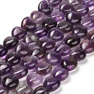 Natural Amethyst Beads Strands, Heart, 10~10.5x10~10.5x5.5~6mm, Hole: 1mm, about 41pcs/strand, 15.43''(39.2cm)(G-H005-C11-01)
