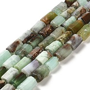 Natural Chrysoprase Beads Strands, with Seed Beads, Column, Faceted, 8.5~11x5.5~6.5mm, Hole: 1mm, about 14~15pcs/strand, 7.48''(19cm)(G-N327-03-36)
