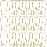 120Pcs 304 Stainless Steel Hoop Earrings, Real 18K Gold Plated, 21 Gauge, 25x12x2.5mm, Pin: 0.7mm(STAS-SP0001-29)