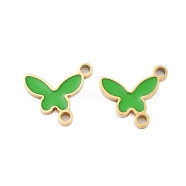 Ion Plating(IP) 304 Stainless Steel Enamel Connector Charms, Butterfly Link, Golden, 12x11.5x1mm, Hole: 1.5mm(STAS-Z078-21G)