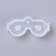 Pendant Silicone Molds, Resin Casting Molds, For UV Resin, Epoxy Resin Jewelry Making, Glasses, White, 20x43x8mm, Hole: 2.5mm(DIY-G010-21)