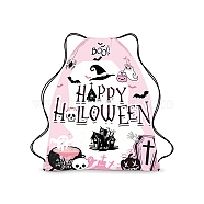 Polyester Backpacks, Nylon Rope Drawstring Bags, Halloween Theme, Pearl Pink, 342x283x0.2mm(AJEW-H139-01D)