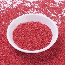 MIYUKI Round Rocailles Beads, Japanese Seed Beads, (RR407) Opaque Vermillion Red, 11/0, 2x1.3mm, Hole: 0.8mm, about 1100pcs/bottle, 10g/bottle(SEED-JP0008-RR0407)
