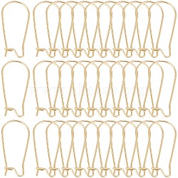 120Pcs 304 Stainless Steel Hoop Earrings, Real 18K Gold Plated, 21 Gauge, 25x12x2.5mm, Pin: 0.7mm(STAS-SP0001-29)