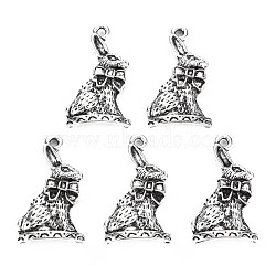 Tibetan Style Alloy Pendants, Cadmium Free & Lead Free, Rabbit, Antique Silver, 25x14.5x4mm, Hole: 1.4mm(PALLOY-T075-135AS-RS)