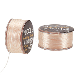 Nylon Beading Thread, Seed Bead Thread, Nylon String for Jewelry Beading Bracelets Making, Navajo White, 0.1mm, about 50.31 Yards(46m)/Roll(NWIR-WH0005-10S)