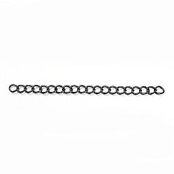 304 Stainless Steel Chain Extender, Curb Chains, Electrophoresis Black, 45~60, Link: 4x3x0.6mm(STAS-H357-06B)