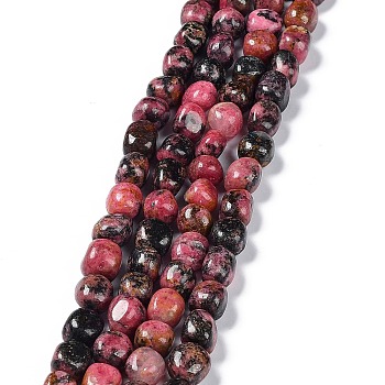 Natural Rhodonite Beads Strands, Nuggets Tumbled Stone, 6.5~15x7~14x7~14mm, Hole: 1~1.4mm, about 32~33pcs/strand, 15.16~ 15.75 inch(38.5~40cm)