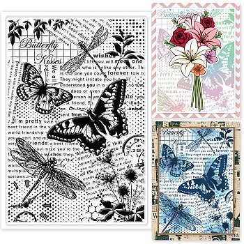 PVC Plastic Stamps, for DIY Scrapbooking, Photo Album Decorative, Cards Making, Stamp Sheets, Film Frame, Insect Pattern, 16x11x0.3cm