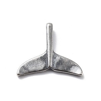 925 Sterling Silver Pendants, Antique Silver, Whale Tail, 16.5x19.5x3.5mm, Hole: 2.5x1.5mm