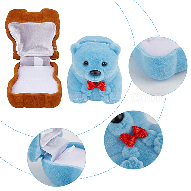 gorgecraft 2pcs 2 couleurs boîtes de flocage en plastique en forme d'ours(CON-GF0001-09)-3