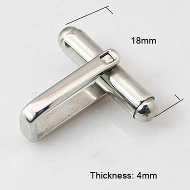 304 Stainless Steel Cuffinks(STAS-H052-16)-2