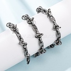 Vintage 304 Stainless Steel Oval Link Chain Necklaces, Antique Silver, 22.44 inch(57cm)(NJEW-C115-05AS)