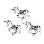 Tibetan Style Alloy Pendants, Lead Free & Cadmium Free, Unicorn, Antique Silver, 23x41x3mm, Hole: 1.5mm(X-TIBE-N010-54)
