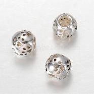 Rondelle Tibetan Style Alloy European Large Hole Beads, Antique Silver, 10x9mm, Hole: 4mm(MPDL-F017-11)