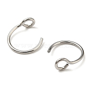 304 Stainless Steel Clip on Nose Ring Findings, Nose Cuff Non Piercing Jewelry, Stainless Steel Color, 10x9.5x4mm, Hole: 2mm(STAS-P326-02P)
