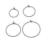 24Pcs 4 Size 316L Surgical Stainless Steel Hoop Earring Findings, Wine Glass Charms Findings, Electrophoresis Black, 20~21 Gauge, 16~30x0.7~0.8mm, 24pcs/box(STAS-ZZ0001-03EB)