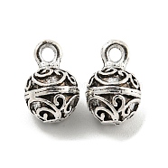 Tibetan Style Alloy Charms, Cadmium Free & Lead Free, Bell, Antique Silver, 13x8.5mm, Hole: 1.8mm, about 387Pcs/1000G(FIND-M011-02AS)