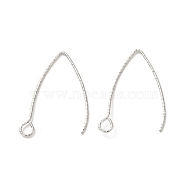 Ion Plating(IP) 316 Stainless Steel Earrings Finding, Earring Hooks, with Horizontal Loop, Stainless Steel Color, 27x17x0.7mm, Hole: 2.5mm, 21 Gauge, Pin: 0.7mm(STAS-B025-01P)