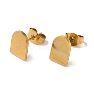 Vacuum Plating 304 Stainless Steel Stud Earrings, Plain Arch, Golden, 9x6.5mm(EJEW-Z040-11G)