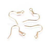 304 Stainless Steel Earring Hooks, with Horizontal Loop, Golden, 17.5x18.5x1.5mm, Hole: 2mm, 22 Gauge, Pin: 0.6mm(STAS-F227-28-G)