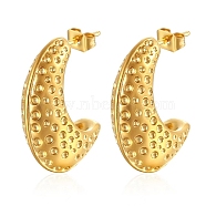 304 Stainless Steel Stud Earrings, Crescent Moon, Golden, 23x8mm(OQ6832-02)
