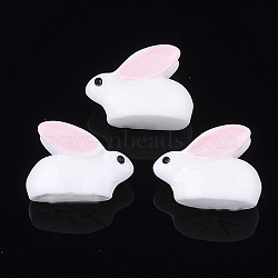 Bunny Resin Cabochons, Rabbit, White, 12x17x7.5mm(CRES-T010-98)