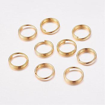 Brass Split Rings, Double Loops Jump Rings, Golden, 7x1.2mm, about 5.8mm inner diameter