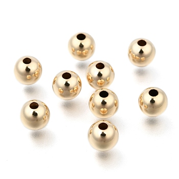 Yellow Gold Filled Beads, 1/20 14K Gold Filled, Cadmium Free & Nickel Free & Lead Free, Round, 6mm, Hole: 2mm