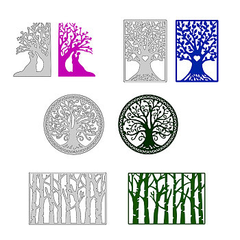 4Pcs 4 Styles Carbon Steel Cutting Dies Stencils, for DIY Scrapbooking/Photo Album, Decorative Embossing DIY Paper Card, Tree Pattern, 1pc/style