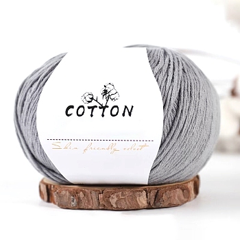Soft Milk Cotton Yarn, Lace 0 Fine Weight Yarn for Knitting Crochet Doll Infant Garment Embroidery Craft, Light Grey, 50g/skein, about 120m/skein