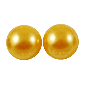 5000pcs ABS Plastic Imitation Pearl Cabochons, Half Round, Goldenrod, 5x2.5mm