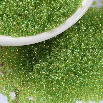 MIYUKI Round Rocailles Beads, Japanese Seed Beads, (RR3739) Fancy Lined Celery, 15/0, 1.5mm, Hole: 0.7mm, about 5555pcs/bottle, 10g/bottle