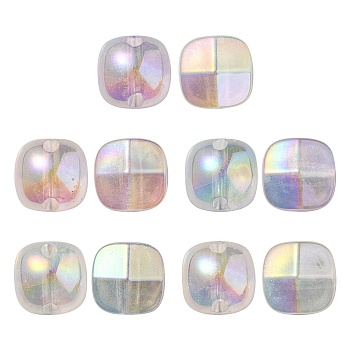 UV Plating Luminous Transparent Acrylic Beads, Glow in The Dark, Half Round, Mixed Color, 19x19x15mm, Hole: 3.5mm