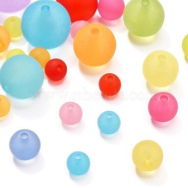 153 Pcs 5 Style Transparent Acrylic Ball Beads(FACR-YW0001-03)-5