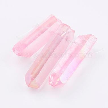 Electroplated Natural Quartz Crystal Graduated Beads Strands(G-P315-A08)-2