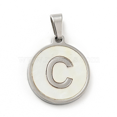 304 Stainless Steel with White Shell Pendants(STAS-G268-01C-P)-2