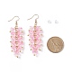 5 Pairs 5 Color Trumpet Flower Glass & Imitation Pearl Beaded Dangle Earrings(EJEW-JE05100)-6