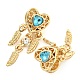 Rack Plating Alloy Pave Indicolite Rhinestone Heart with Feather European Dangle Charms(FIND-B034-19G-02)-2